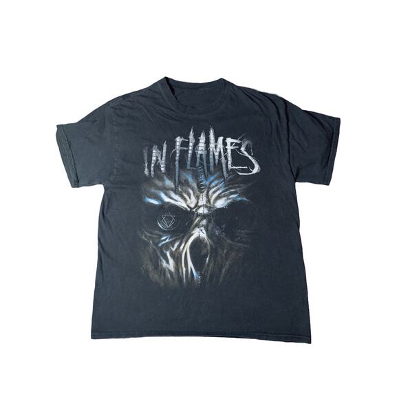 Rare In Flames Vintage Ghost In My Head Black T-Shirt Metal Band Y2K Music AOP - Picture 1 of 6